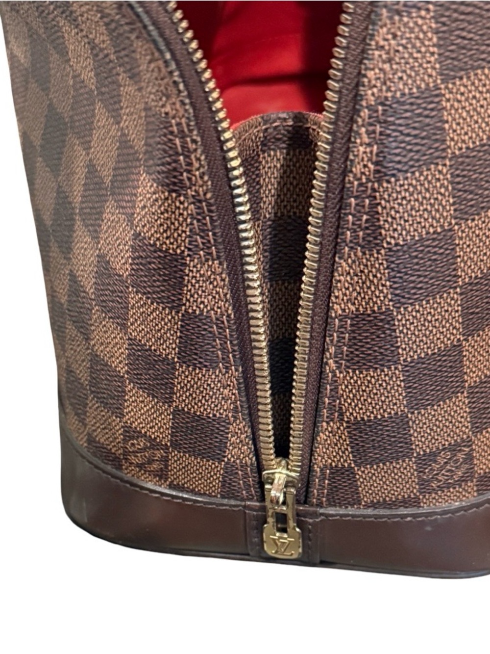 Louis Vuitton Brown Checkered Alma Dome Shoulder Crossbody Bag LV Medium PM - Picture 15 of 17
